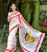 713 গ্লোসি সিল্ক ডিজিটাল প্রিন্ট শাড়ির